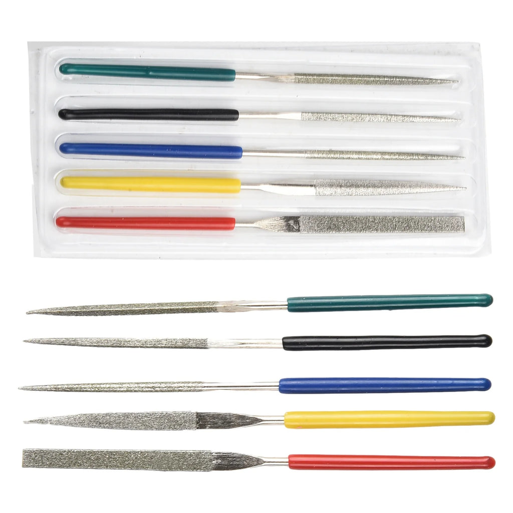 5Pcs Small Diamond-Files Needle Set 2×100mmMini Needle File Kit Pocket Diamond-Files DIY Woodworking Hand Tools