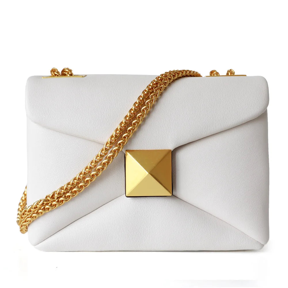 UBELLIN Luxury Designer Women's Crossbody Bag Real Leather Small Square High Quality Cowhide Underarm Shoulder Fashion Bag