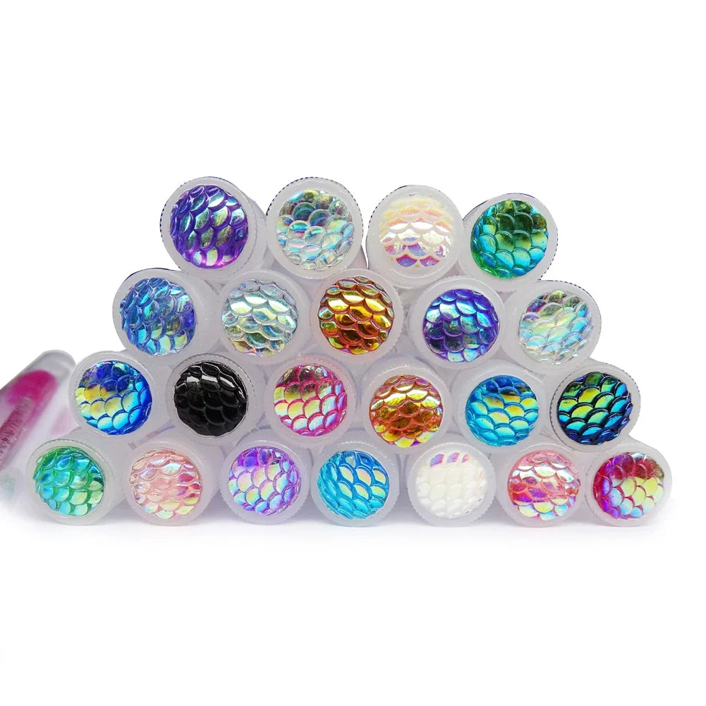 50pcs Reusable Mascara Wand Tube for Eyelash Extension Spoolies Cleaning Eyebrow Brush Shiny Resin Drill Replaceable Dust-proof