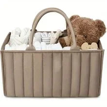 Baby Stroller Bag Home Storage Bag Large Capacity Felt Cloth Mommy Bags Carrying Handle Diaper Storage Bags Stroller Organizer