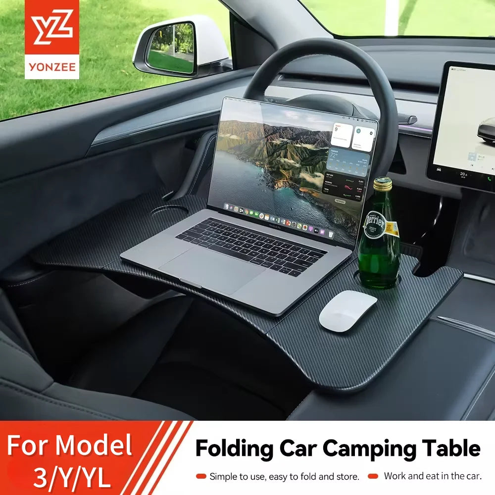 YZ Table Desk For Tesla Model 3/Y/YL Highland Juniper 2021-2026 Car Steering Wheel Laptop Tray Food Desk Portable Office Table