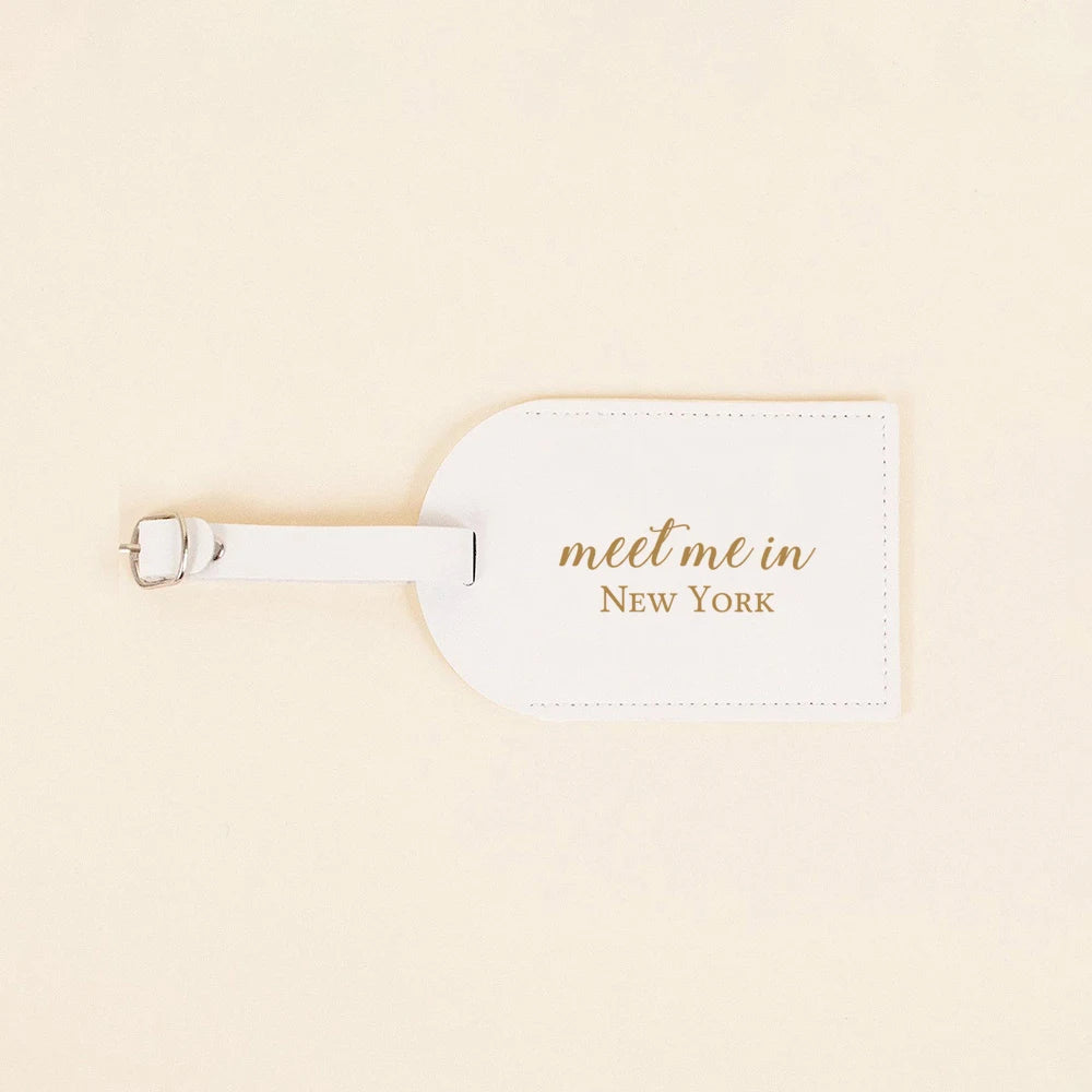 Personalized Pu Leather Luggage Tag Monogrammed Couple Travel Baggage Label Tags Wedding Bridal Shower Gift for Family Friends