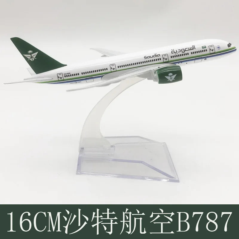 16cm Airplane Model B787 Series Metal 1/400 Scale Planes Airplane Kids Toys Replica Aircraft Plane Tarmac Collectible Display