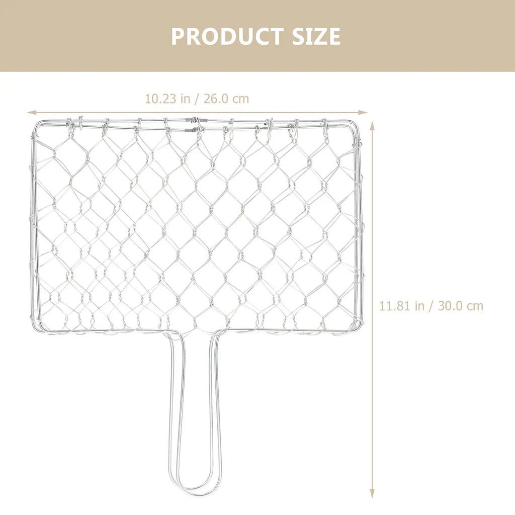 Premium Iron Barbecue Grill Rack Multi-Function Grilling Basket for Outdoor Cooking Steak Fish Seafood Camping Picnic Bbq