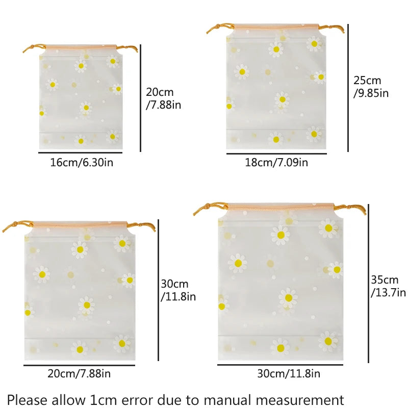10pcs small chrysanthemum bouquet pockets, miscellaneous storage bags, shoes, socks, umbrella bags