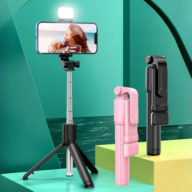 Foldable Selfie Stick Portable Mini Tripod 360 Rotation Selfie Stick With Detachable Wireless Bluetooth Remote For iPhone Xiaomi