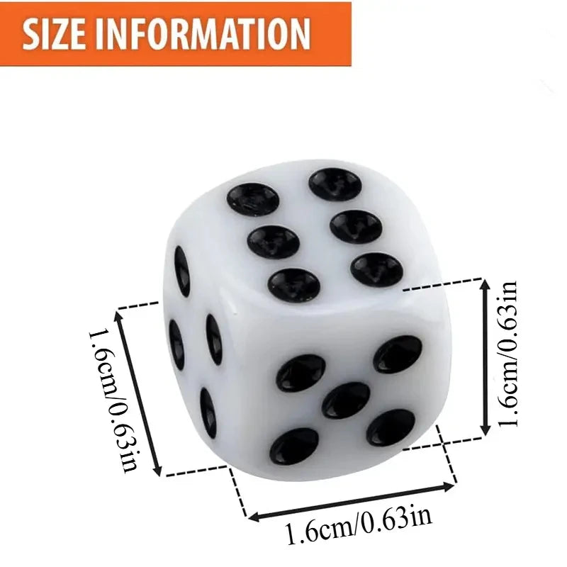 100Pcs/Lot 14/16mm Drinking Dice Acrylic Black Round Corner Hexahedron Dice Club Party Table Playing Games RPG Dice Set