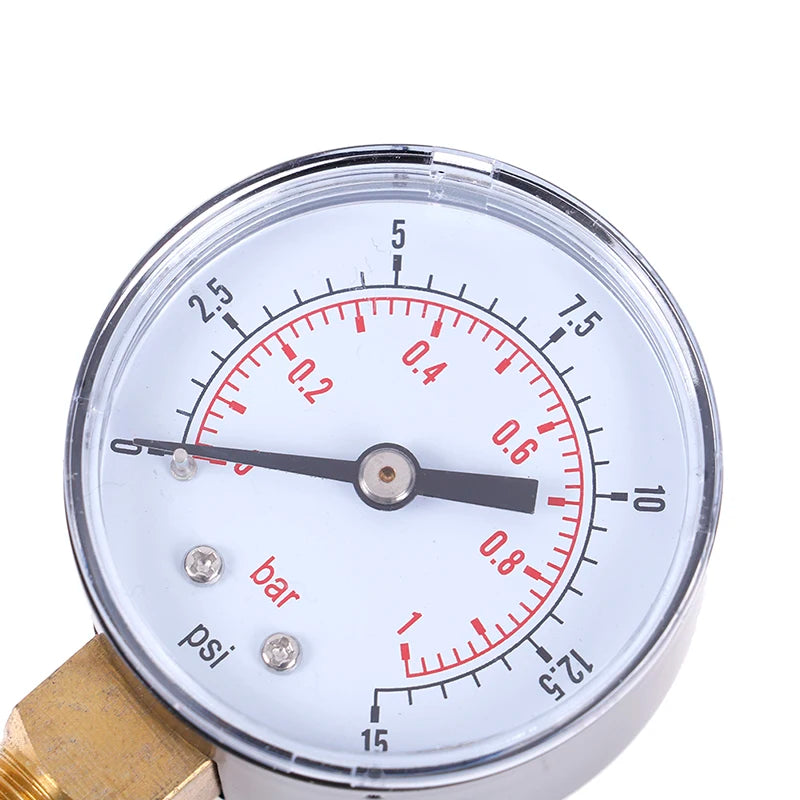 Low pressure gauge for fuel air oil gas water 50mm 0-15 PSI 0-1 bar 1/4 BSPT