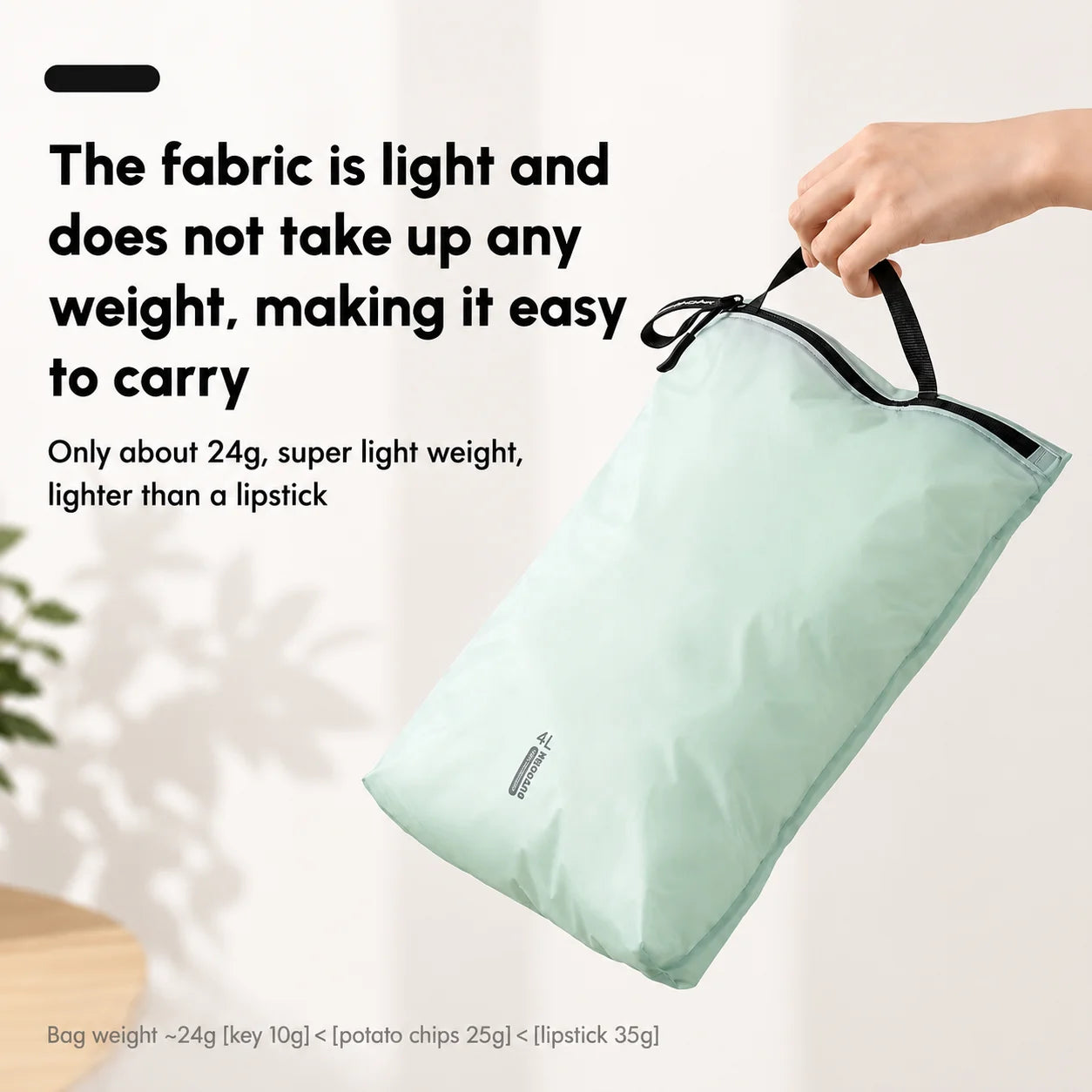 Waterproof Travel Handbag Storage Pouch Lightweight Clothes Organizer Zip Bag for Toiletries Socks Underwear Luggage