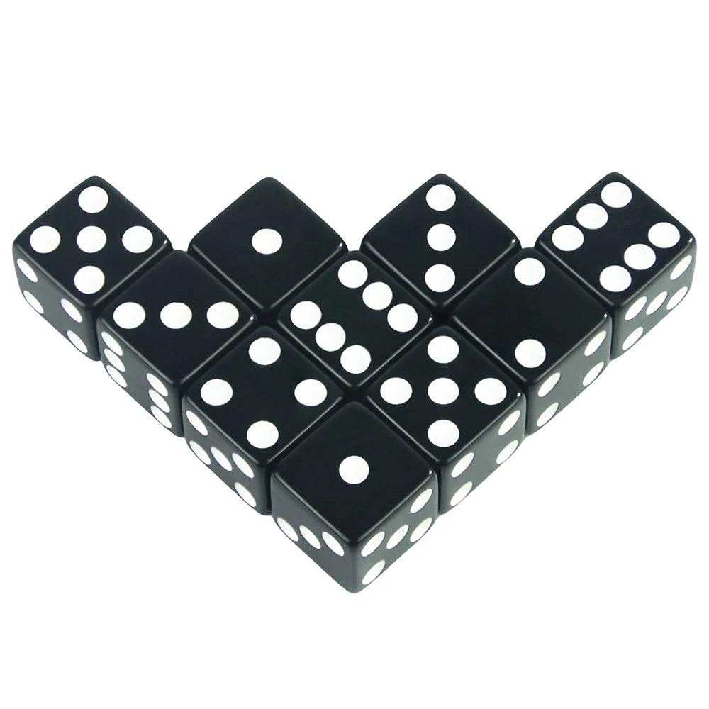 6 Sided Square Corner Dice 16mm D6 with Standard Dots Game Dice for Board Games, Casino Games & Tabletop RPG or Teaching Math