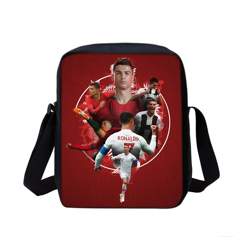 CR Boys Girls School Bags Phone Bag Football Star Shopping Bag Best Gift Printed Ronaldo Shoulder Messenger Bag Handbag