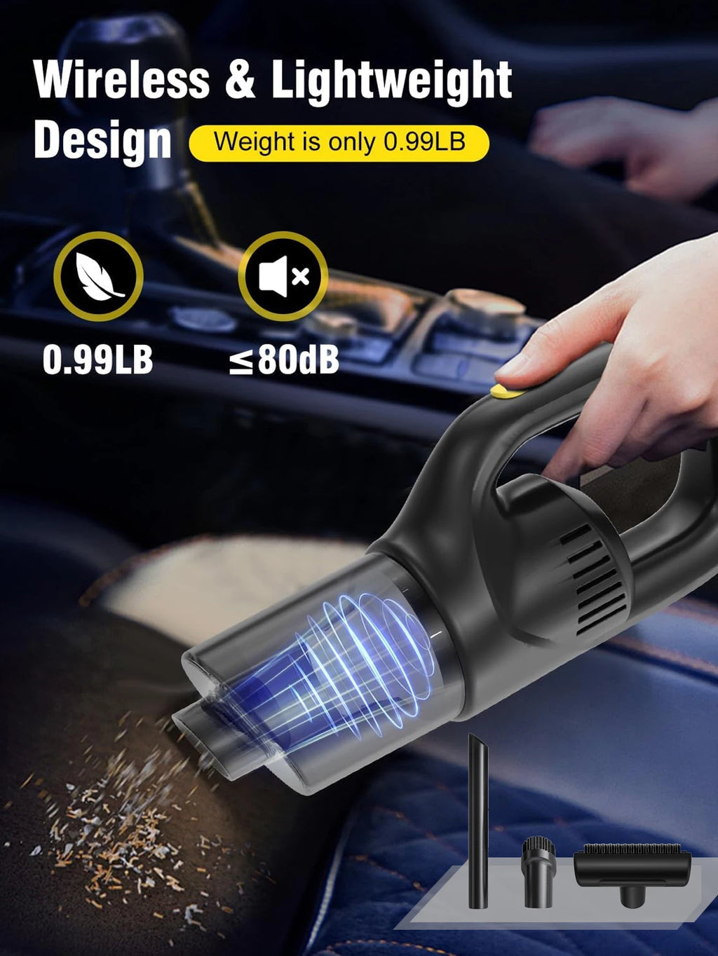Portable Wireless Car Vacuum Cleaner Chargeable 120W High Power Vacuum Cleaner for Home and Car Dual Use Mini Cleaning Machine