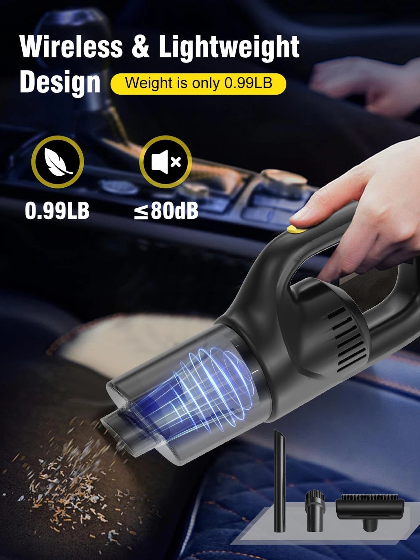 Portable Wireless Car Vacuum Cleaner Chargeable 120W High Power Vacuum Cleaner for Home and Car Dual Use Mini Cleaning Machine