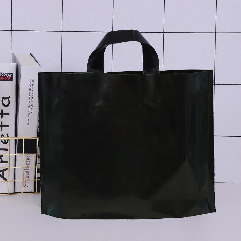 100pcs Custom Logo Colorful Shopping Bags With Handle Plastic Gift Bag Print One Color Logo On Double-sided Free Design Print