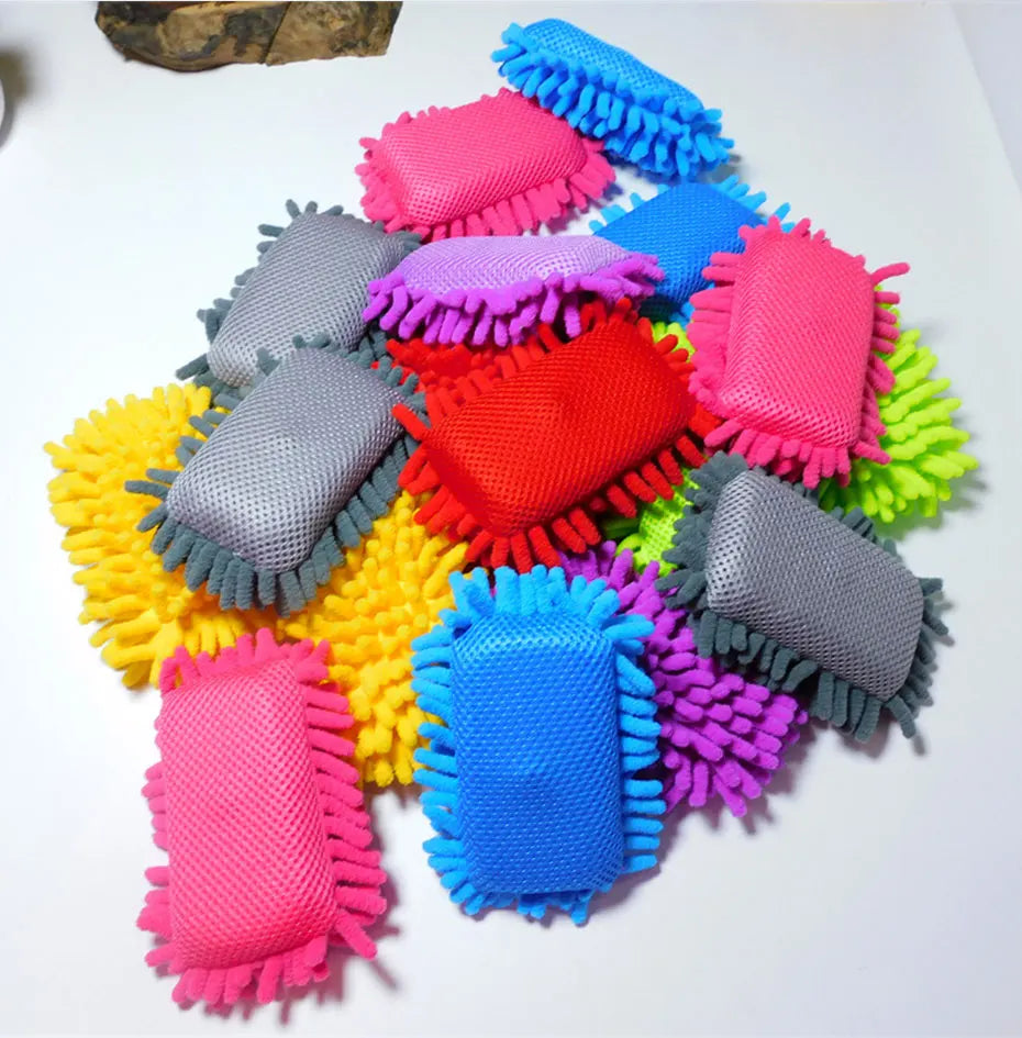 SEAMETAL Car Wash Microfiber Chenille Sponge Scratch-free Car Wash Care Washing Brush Pad Cleaning Tool for Car Accessories