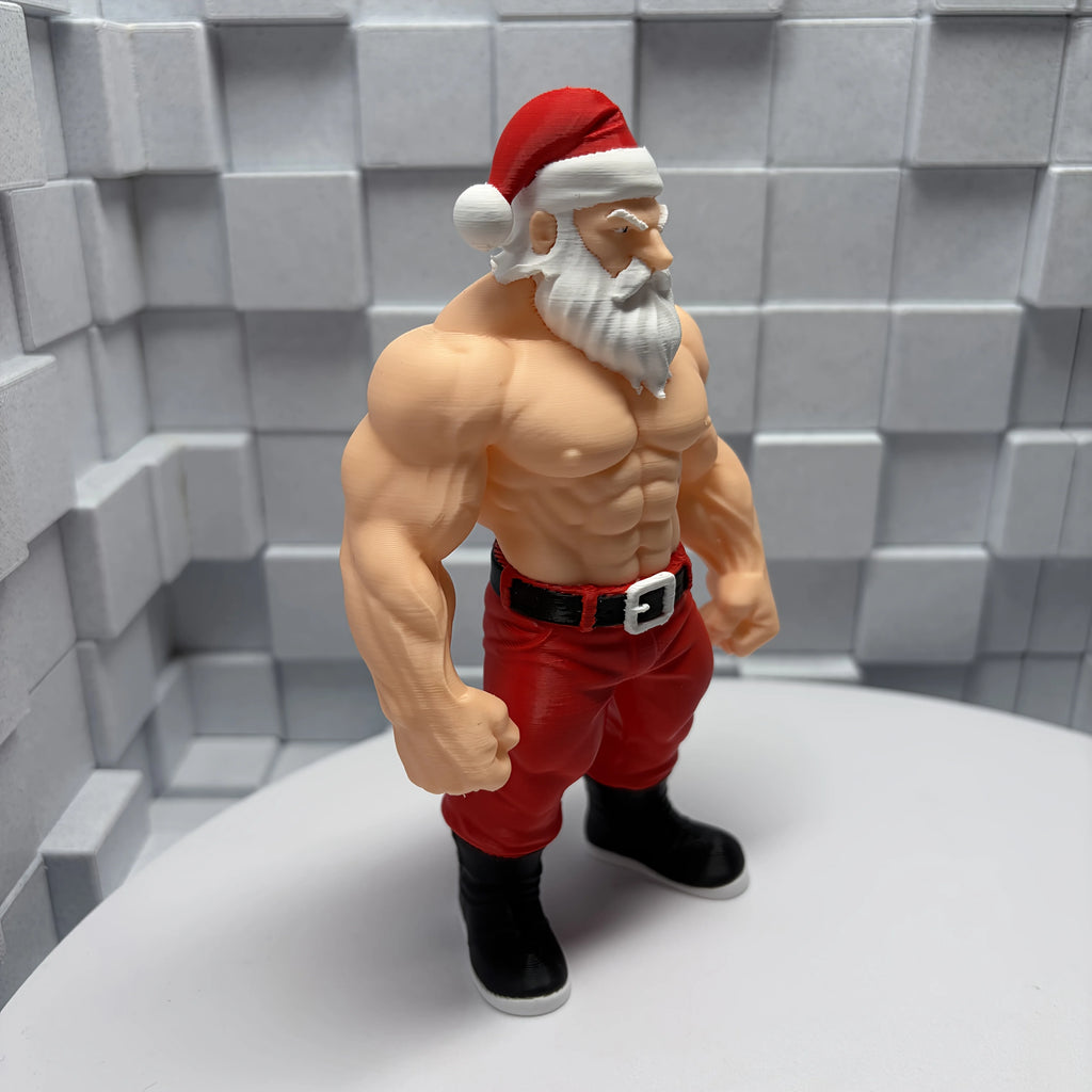 New Edition Premium Muscular Santa Claus, Home Decoration, Creative Desktop Display Collectible Figure, Desktop Decoration.