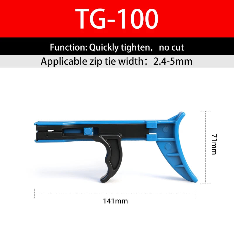 Cable Tie Gun Clamp Plastic Fastening TG-100 Automatic Tensioning Nylon Width 2.3mm To 9.5mm Guns Automatic Tension Cut Off