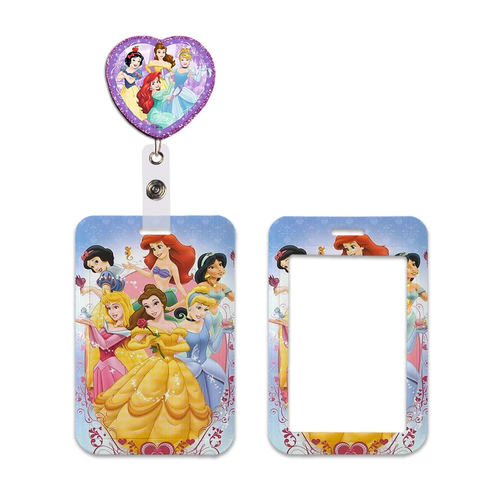 Disney Princess New Arrival Card Holder Student Keychain Girl Bus Metro Protective Case School Card Cover Kid Personalized Gifts
