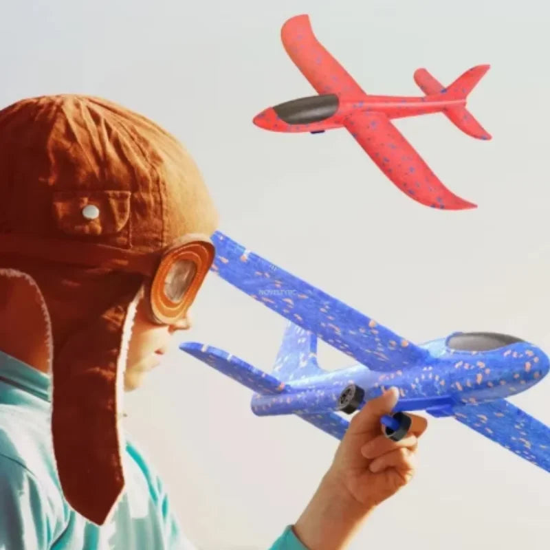 48cmFoam Aircraft Toy Hand Throw Flight Glider Aircraft Airplane DIY Model Toy Throwing Roundabout Airplane Kid Gifts