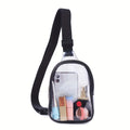 Clear Sling Bag, Clear Fanny Pack Stadium Approved Crossbody Bag Purses for Women Heavy Duty Transparent Chest Bag with Adjustab