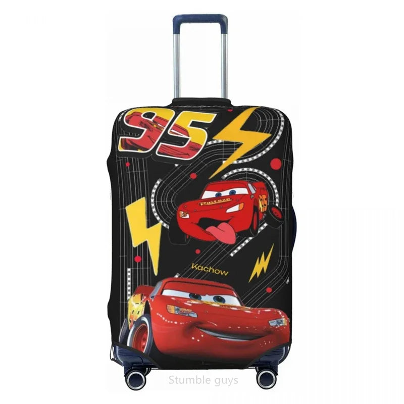 Travel Essential Elastic Luggage Cover Car Print Fits 18-32 Inch Suitcases Durable Dustproof Washable Anti-Scratch