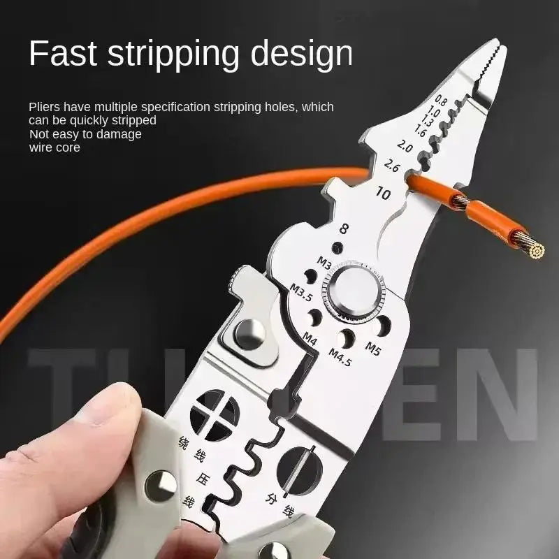 1/2/5pcs Wire Stripper Pliers Multitool, High Precision Electrical Crimper & Cutter, Ergonomic Non-Slip Hand Tools for Electricians, DIY Projects, Workshop Use, Practical Gift for Dad
