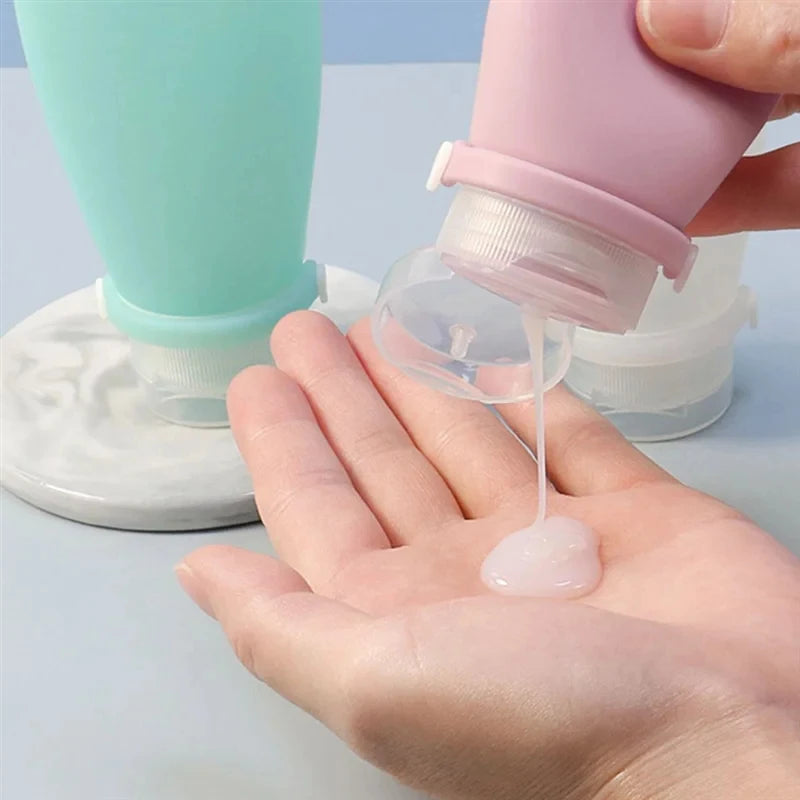 1/2/3pcs 90Ml Travel Silicone Refill Bottle, Shower Gel, Shampoo Refill Bottle, Squeeze Refill Empty Bottle