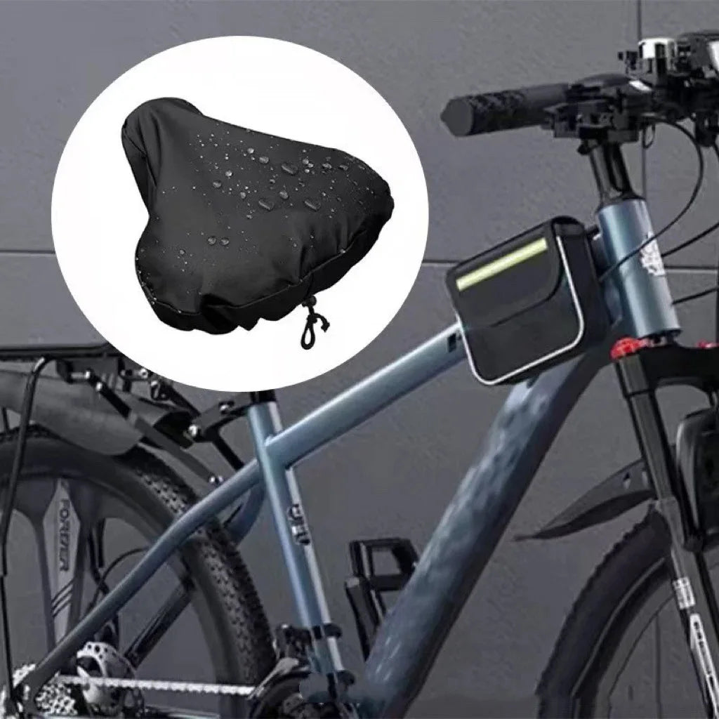 Bicycle Saddle Rain Cover with Drawstring Sunscreen Mountain Bike Road Bicycle Universal Cushion Waterproof and Dustproof Cover
