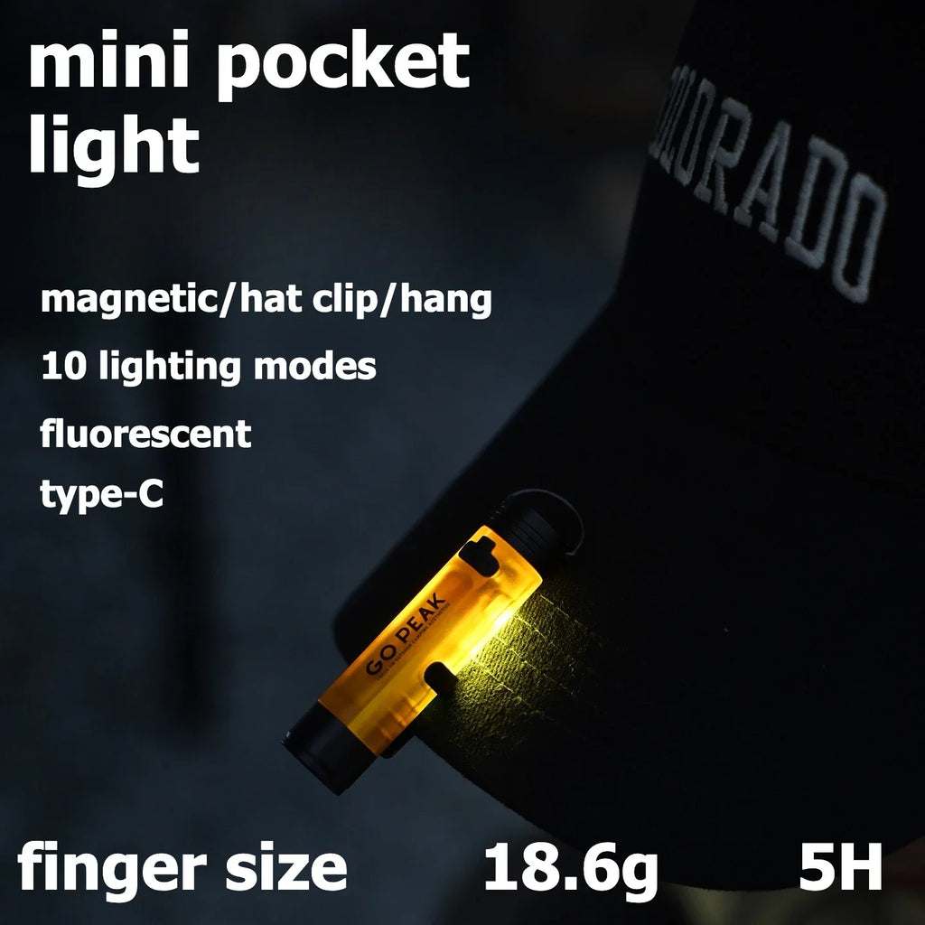 GOPEAK Pocket Mini Flashlight Outdoor Key Clip Cap Ambient Led Long Endurance Disaster Relief Emergency 5050 Small Light