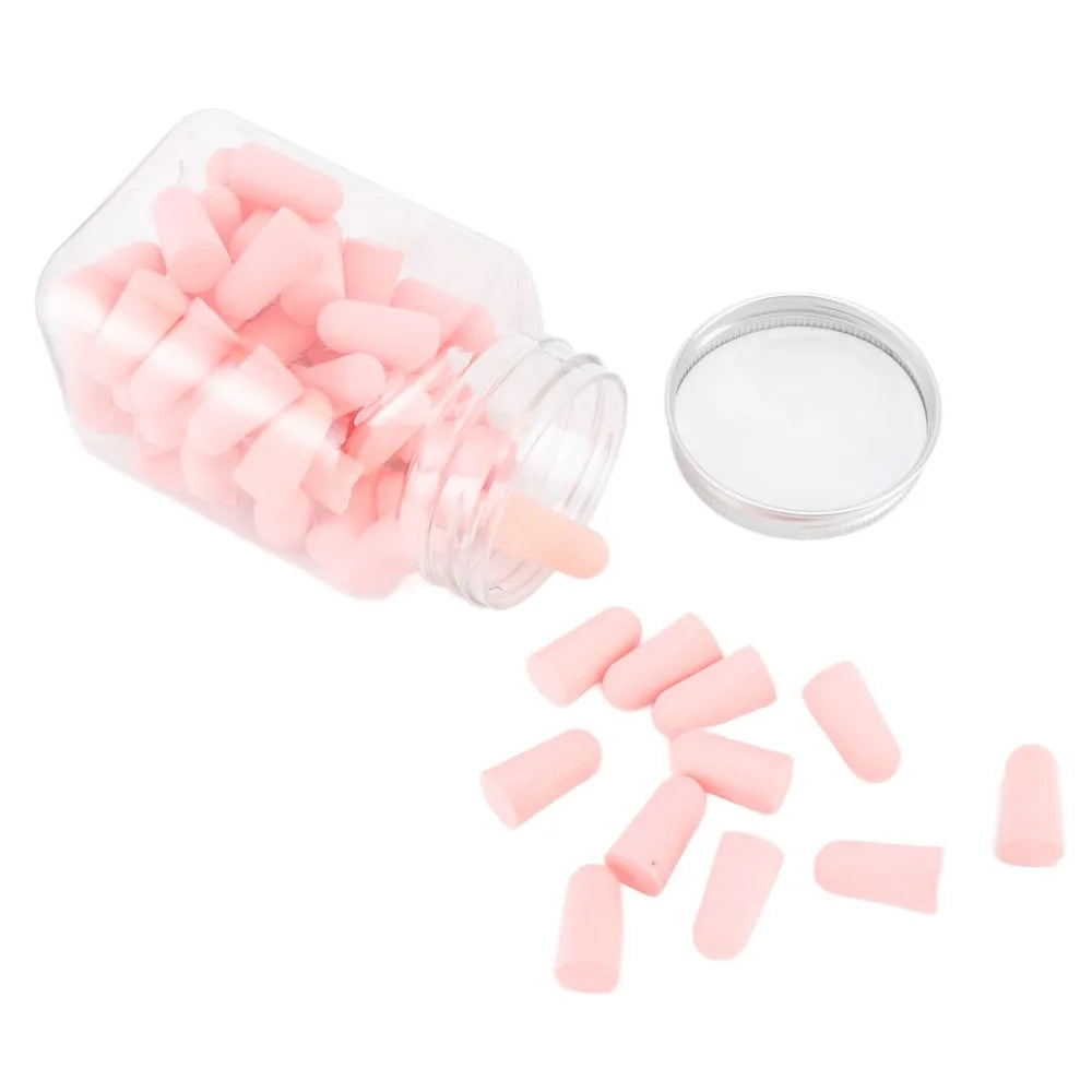60Pcs Slow rebound memory foam Foam Ear Plugs Effective noise blocking Pink Noise Cancelling Earplug Skin-friendly soft texture