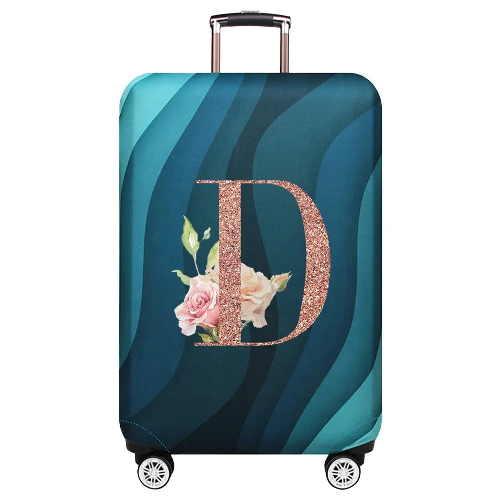 Luggage Covers 18-32inch Protector Travel Luggage Suitcase Protective Cover Stretch Dust Covers Print Rose Gold Letter Series