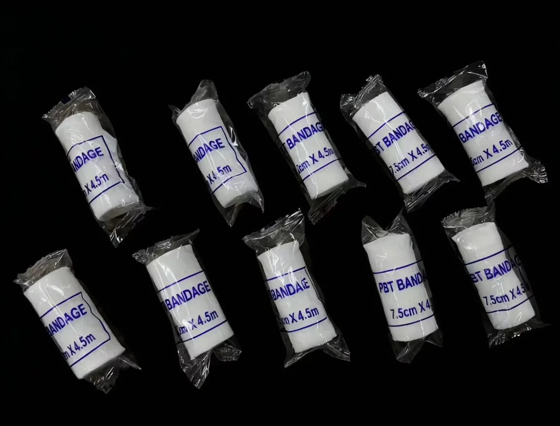 10pcs Elastic Bandages Cotton Core First Aid Absorbent Pads for Wound Dressing PBT Medical Emergency Safety Protection Kit