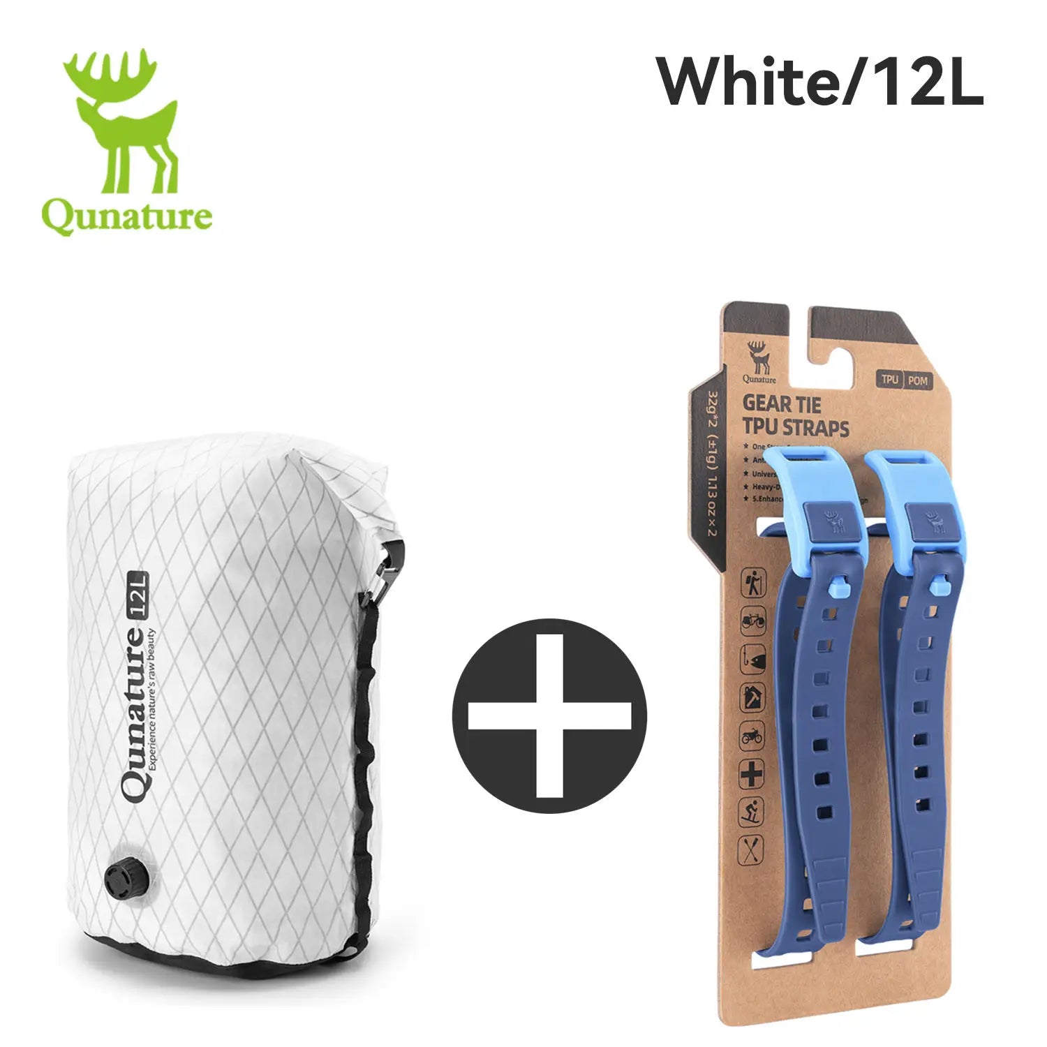 Qunature 2Pcs/set Bikepacking Fully Waterproof Compression Bag Hiking Lightweight Bicycle Gear for Road Mountain Bike Travel 12L