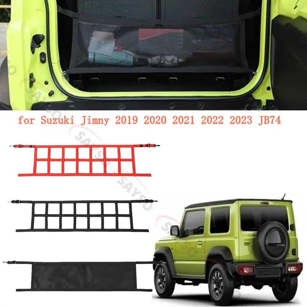 1x Car Roof Net Hammock Mesh Cargo Rooftop Netting Heavy Duty for TJ YJ JK JKU JL JLU JT 1987-2024 for Suzuki Jimny  JB74 19-23