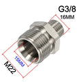 Stainless Steel Pressure Washer Coupling Adapter M22-14/15mm Male to G3/8 and G1/4 Male Thread Fitting 4500 PSI