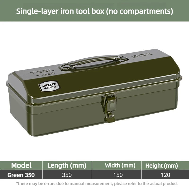 Heavy Duty Multipurpose Tool Box Iron Durable Storage Organizer Case for Workshop Home Outdoor Use Hardware Tool Storage