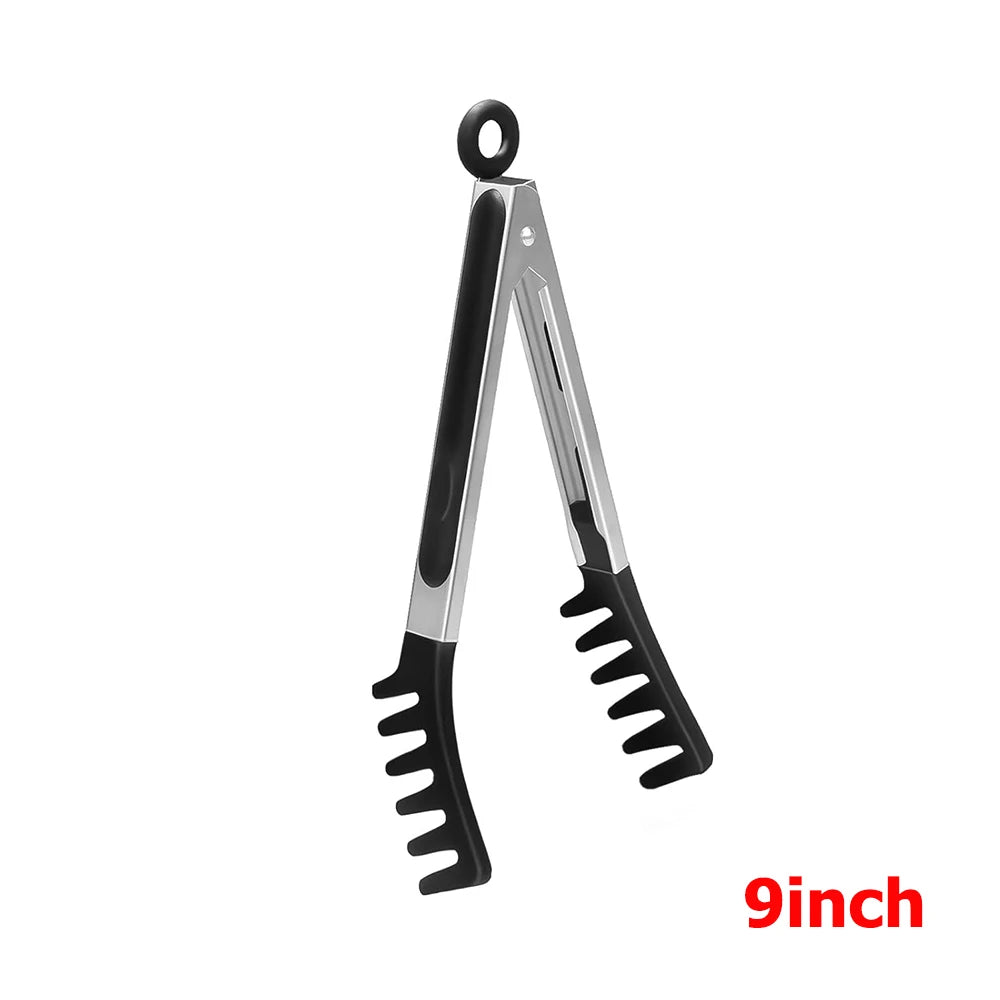 9 12 inch Kitchen Tongs For Cooking with Silicone Tips Heat Resistant Locking Cooking Tongs Non-Stick Food Tongs YY211