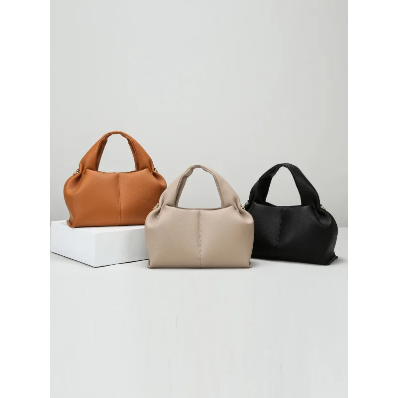 Women New Soft Leather Cloud Bag Fashion Minimalist Crossbody Bag Senior Feeling Large Capacity Work Handbag