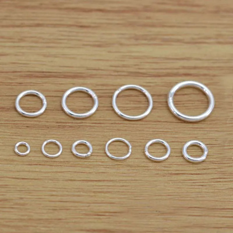 10pcs Close Ring Real Pure Solid 925 Sterling Silver Sealed Closed Jump Rings Split Ring Key Chain Jewelry Making Findings