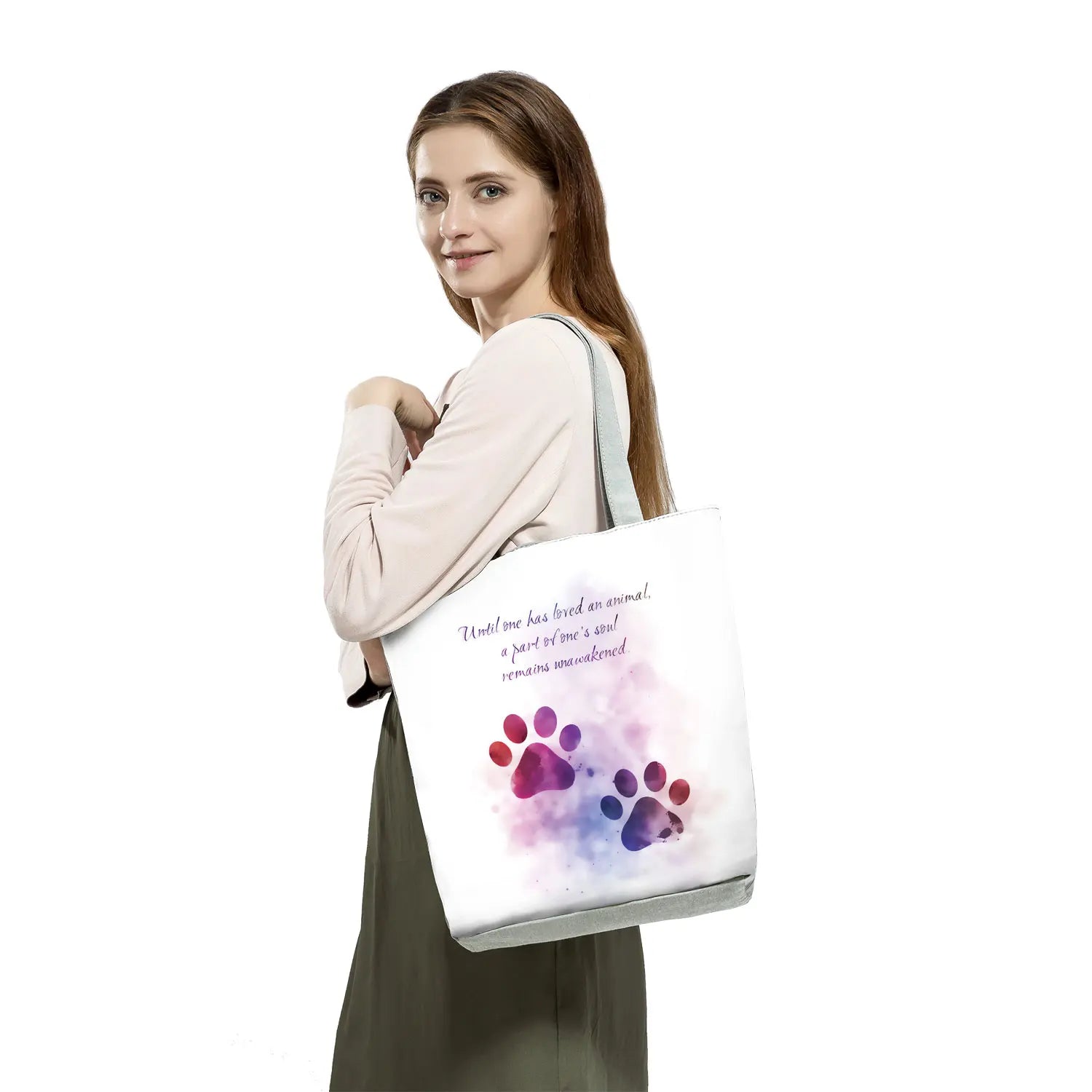 Fashion Dogs Paws Handbags Printed Love Dogs Shopping Bag Casual Women Shoulder Bag Summer Kawaii Female Tote Travel Beach Bag