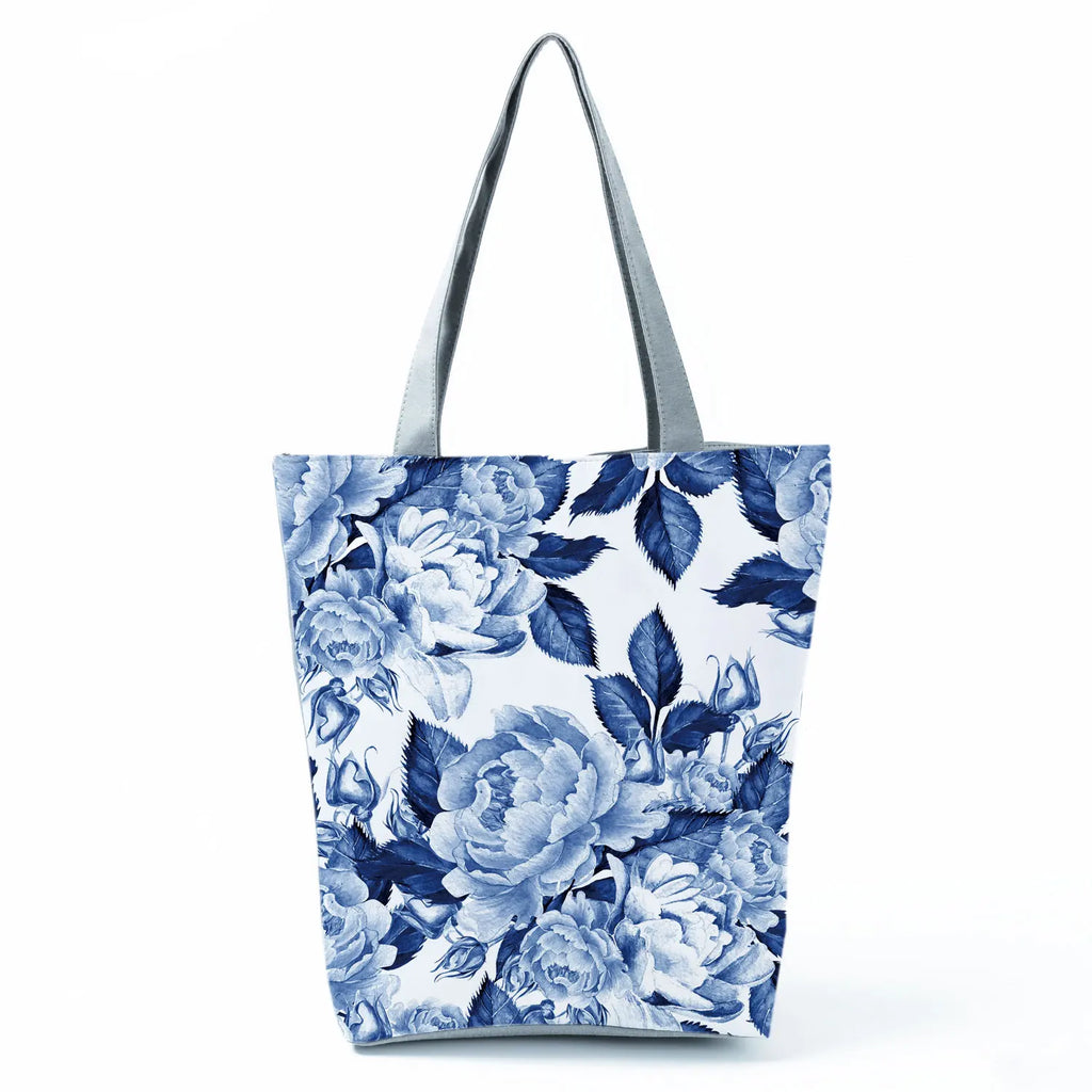 Plant Floral Print Handbags Casual Women Shopping Tote Bags High Capacity Travel Beach Outdoor Package Female Lady Shoulder Bag