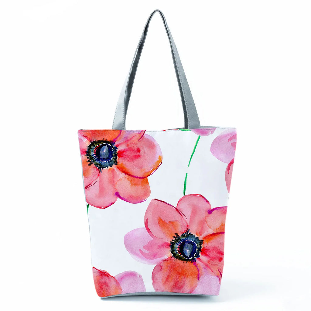 Plant Floral Print Handbags Casual Women Shopping Tote Bags High Capacity Travel Beach Outdoor Package Female Lady Shoulder Bag