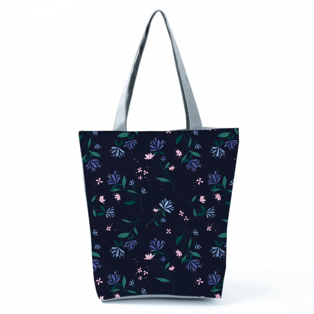 Plant Floral Print Handbags Casual Women Shopping Tote Bags High Capacity Travel Beach Outdoor Package Female Lady Shoulder Bag