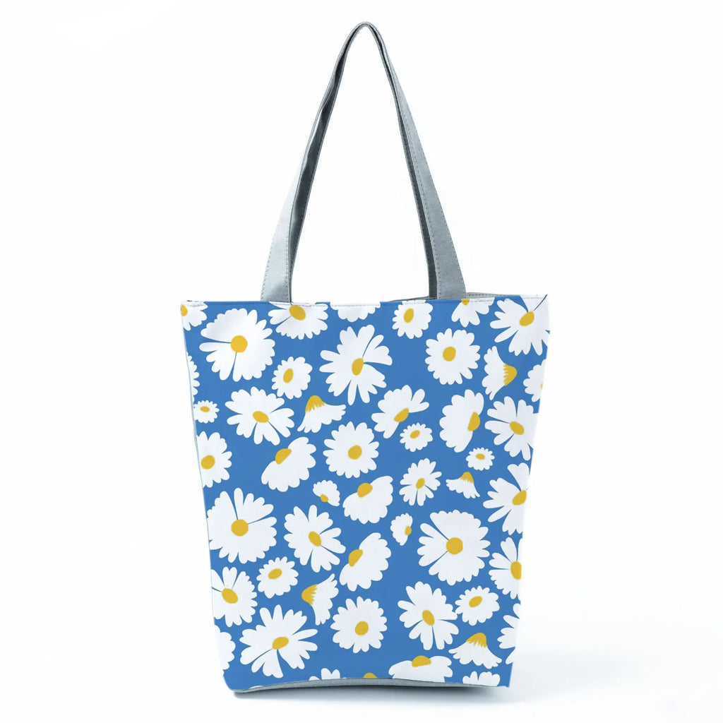 Plant Floral Print Handbags Casual Women Shopping Tote Bags High Capacity Travel Beach Outdoor Package Female Lady Shoulder Bag