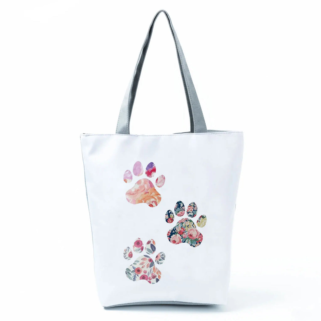 Fashion Dogs Paws Handbags Printed Love Dogs Shopping Bag Casual Women Shoulder Bag Summer Kawaii Female Tote Travel Beach Bag