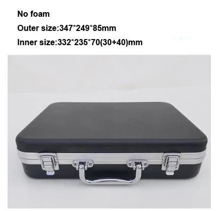 Portable Toolbox Plastic Aluminum Alloy Suitcase Impact Resistant Storage Box Safety Instrument Case with Sponge Lining