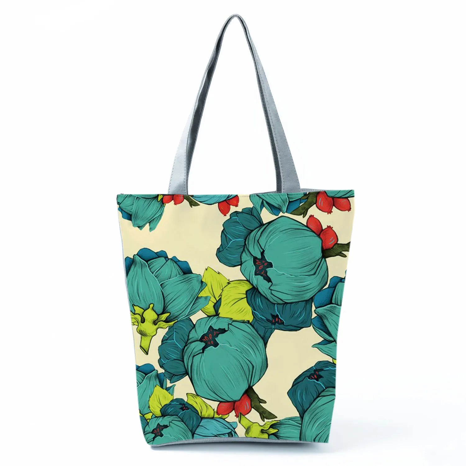 Plant Floral Print Handbags Casual Women Shopping Tote Bags High Capacity Travel Beach Outdoor Package Female Lady Shoulder Bag