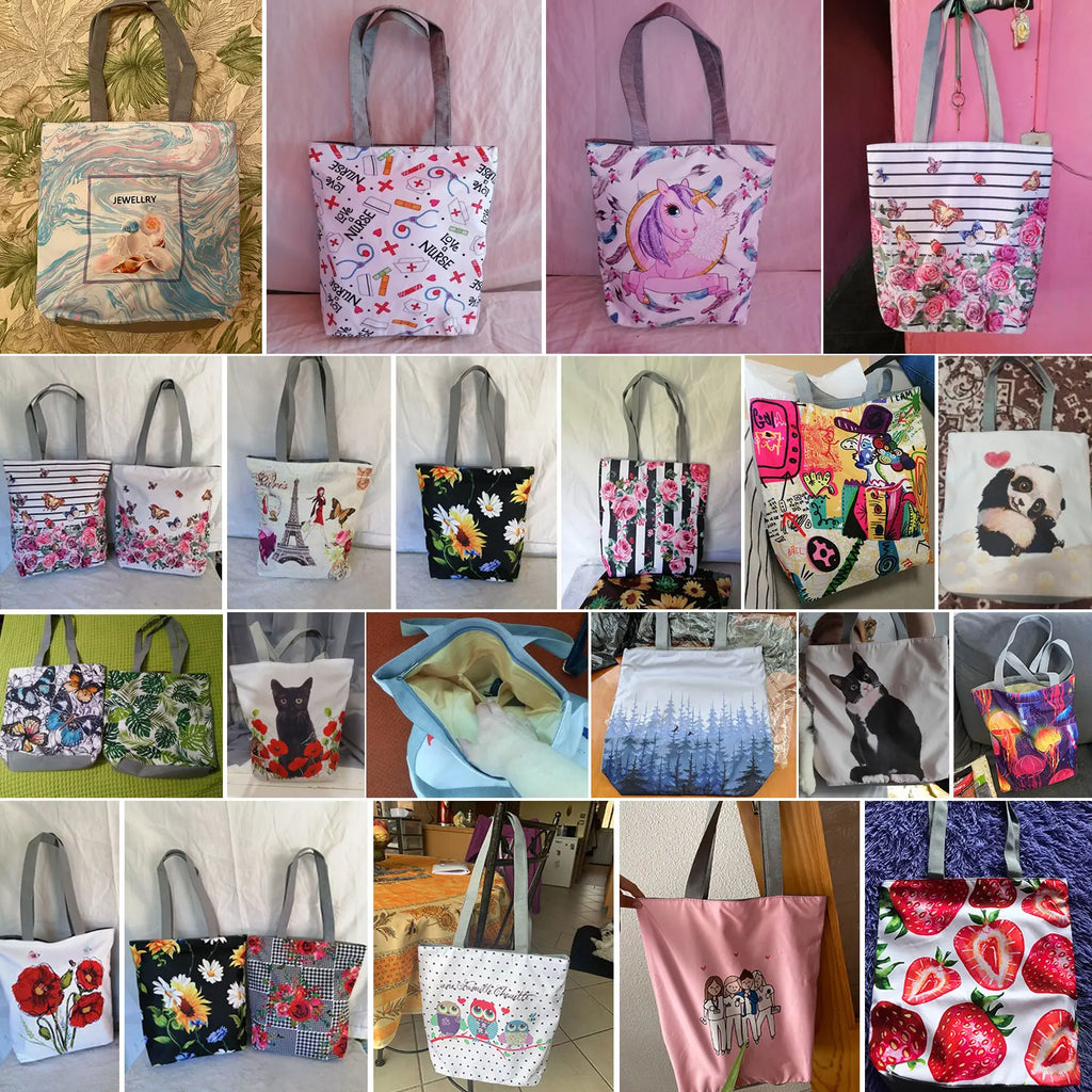 Plant Floral Print Handbags Casual Women Shopping Tote Bags High Capacity Travel Beach Outdoor Package Female Lady Shoulder Bag