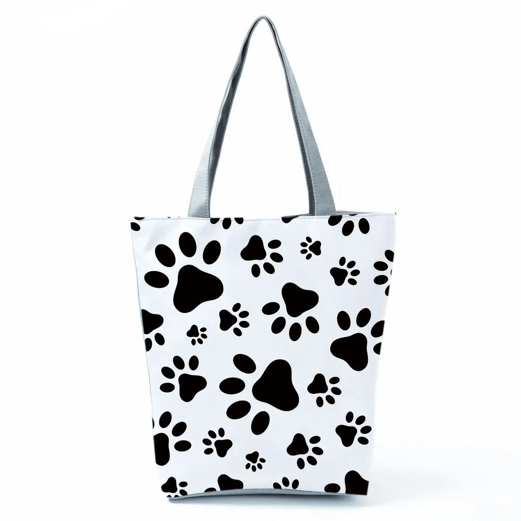 Fashion Dogs Paws Handbags Printed Love Dogs Shopping Bag Casual Women Shoulder Bag Summer Kawaii Female Tote Travel Beach Bag