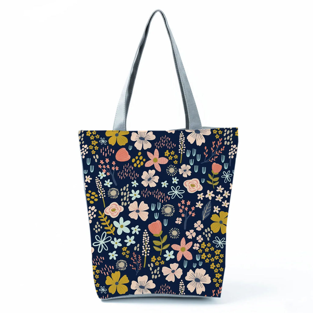 Plant Floral Print Handbags Casual Women Shopping Tote Bags High Capacity Travel Beach Outdoor Package Female Lady Shoulder Bag